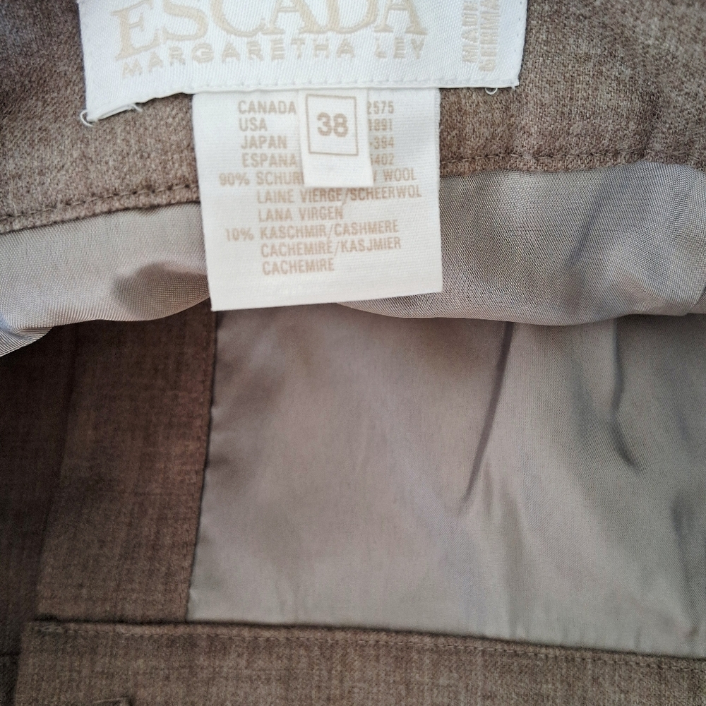 Escada Margaretha Ley Kilt Style Gold Bobby Pin Wool Cashmere Skirt Sz:EU38/6US - Picture 10 of 13